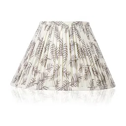 Lampenschirm India Grey Printed Cotton Traditional Frusturical Shaped Table Lamp Shade-1
