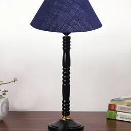 Aura Blue Wood Traditional Abstract Shaped Table Lamp-picture-44