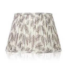 Lampenschirm India Grey Printed Cotton Traditional Frusturical Shaped Lamp Shade-2