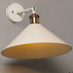 Homesake White Solid Barn Cone Metal Swing Wall Lamp-11