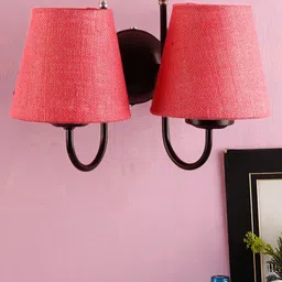 Devansh Pink Jute Wall Mounted Lamp-image-36