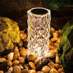 XERGY White Textured Color Changing Crystal Night Table lamp-image-3