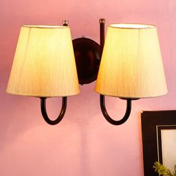 Devansh Off-White Conical-Shaped Cotton Double Wall Mounted With Iron Base-picture-2