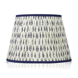 Lampenschirm India Blue Printed Cotton Traditional Frusturical Shaped Lamp Shade-39