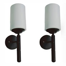 Whiteray Black & White 2 Pieces Cylindrical Shaped Contemporary Wall Lamps-image-53