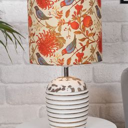 Homesake Multicolored Ribbed Rasket Contemporary Table Lamp With Shade-50