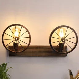 foziq Brown Wheel Wall Lamp-picture-6