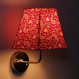 Craftter Red & Beige Printed Frustum Acrylic Wall Lamps-image-39