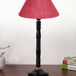 Aura Pink Wood Traditional Abstract Shaped Table Lamp-31
