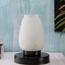 Devansh White Frosted Table  Lamp-27