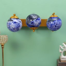 decorativeray Gold Toned & Blue Spherical Shaped Wall Lamps-image-44