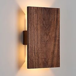 Artica Brown Textured Wooden Rectangle Shaped Wall Lamp-picture-10