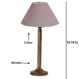 Aura Grey Wood Contemporary Bell Shaped Table Lamp-picture-52