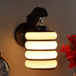 Foziq Brown Solid Wooden Cylinder Wall Lamp-image-19