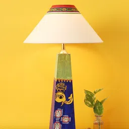 AAKRITI ART CREATIONS Blue Madhubani Table Lamp-10