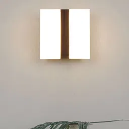 Fos Lighting White & Brown Modern Square LED Wall Lamp-3
