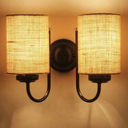 Devansh White Fabric Wall Mounted Lamp-58