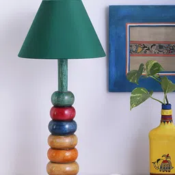 VarEesha Green Wooden Contemporary Frustum Shaped Table Lamp-image-44