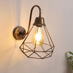foziq Gold-Toned Metal Abstract Shape Wall Lamp-image-18