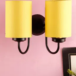 Devansh Yellow Cotton Wall Mounted Lamp-image-12