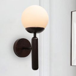 Homesake Globe Brown Metal Modern Destress Wall Lamp-34