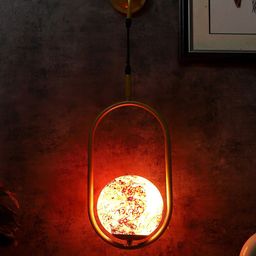 decorativeray Gold Toned Spherical Shape Wall Lamp-10