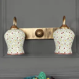 decorativeray Grey & Gold Toned Metal Wall Lamp-image-94