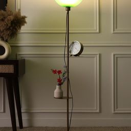 SANDED EDGE Green & Gold Toned Shelf Floor Lamp-50