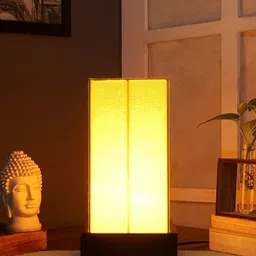 Devansh Yellow Contemporary Bedside Standard Table Lamp with Shade-54