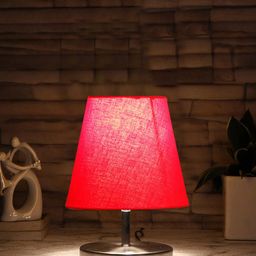 Devansh Pink & Brown Iron Contemporary Table Lamp-10
