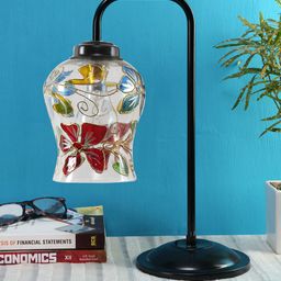 Devansh Red & Green Floral Mosaic Glass Table Lamps-55