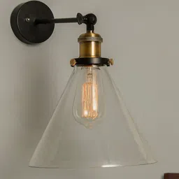 Homesake Black & Transparent Solid Handcrafted Swing Arm Wall Lamps-48