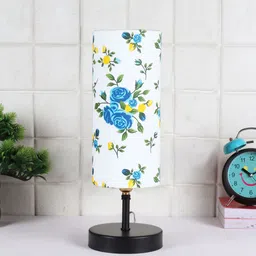 Devansh White & Blue Printed Table Lamps-44