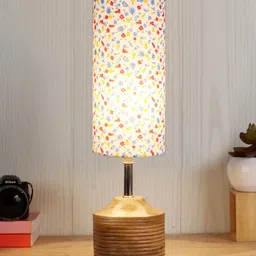 Devansh White & Blue Printed Table Lamps-45