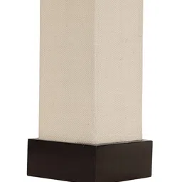 Devansh White & Black Solid Wooden Table Lamp with Jute Shade image 4