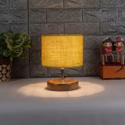 Devansh Yellow Traditional Table Lamp With Jute Shade image 3
