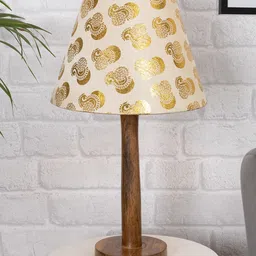 Homesake Gold Toned & Cream Colored Nordic Stick Table Lamp With Shade image 5
