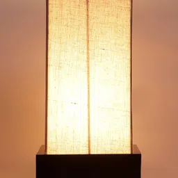 Devansh Grey & Black Solid Wooden Table Lamp with Cotton Shade image 4