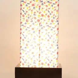 Devansh Multi Cotton Table Lamp with Wooden base image 3