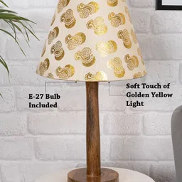 Homesake Gold Toned & Cream Colored Nordic Stick Table Lamp With Shade image 3