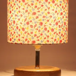 Devansh Multicoloured Printed Traditional Table Lamp With Jute Shade image 3