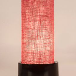 Devansh Pink & Brown Jute Table Lamp with Wooden Base image 3