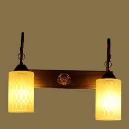 decorativeray White & Gold Toned Cylindrical Metal Wall Lamp image 2