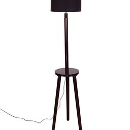 Devansh Black Solid Floor Lamp With Cotton Shade image 3