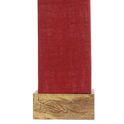 Devansh Maroon Wood Table Lamp With Square Jute Shade image 2