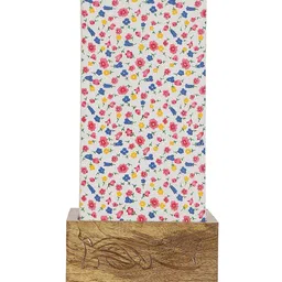 Devansh Multi-Coloured Cotton Table Lamp with Wood Base image 5