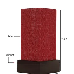 Devansh Maroon Contemporary Bedside Standard Table Lamp with Shade image 3