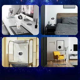 SKYLOFTS White Textured Astronaut Nebula Galaxy Projector Night Light With Remote Control image 2
