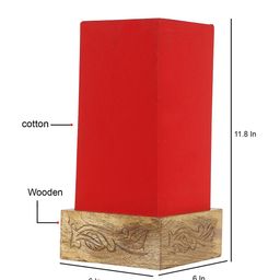 Devansh Red Contemporary Bedside Standard Table Lamp image 2