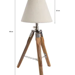 Homesake White & Brown Solid Tripod Table Lamp With Jute Shade image 3
